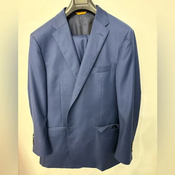 Hickey Freeman Navy Blue Suit – Size 44R (Pants 34x28, Extra Hem) - Picture 1 of 7